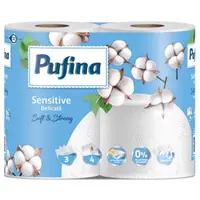 Hartie Igienica Lux, 3 Straturi, Alb Sensitive, Pufina, 4 Role