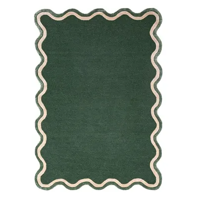 Covor verde închis țesut manual din amestesc de lână 120x170 cm Rivo Wool – Flair Rugs