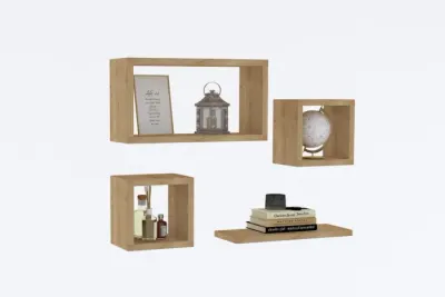 Set rafturi suspendate BABI, stejar safir, 24x15x44 cm