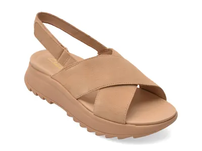Sandale CLARKS bej, DASH LITE WISH, din piele intoarsa
