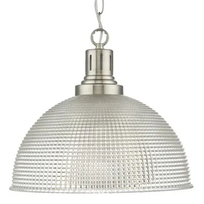 Lampa suspendata Hodges 1 Light Glass Satin Nickel Clear
