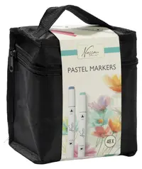 Set de markere cu două capete Nassau Fine Art - Pastel, 48 buc