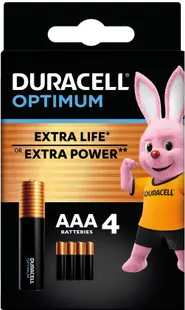 Baterii alcaline Duracell - Optimum, AAA, 4 buc.