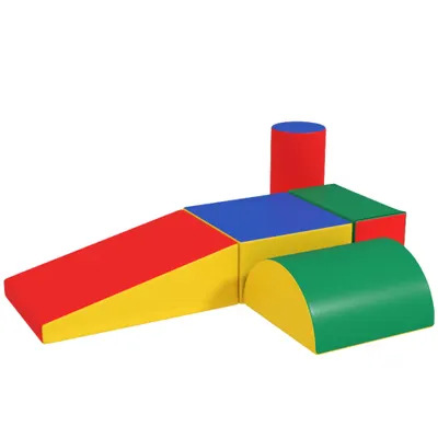 HOMCOM Set Construcții Moi pentru Copii 1-3 Ani cu 5 Blocuri, Multicolor | Aosom Romania