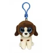 Plus breloc 8. 5 cm Mini Boos Muddles Caine maro cu alb, Ty