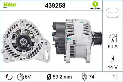 Alternator (14V, 90A) potrivit VW TRANSPORTER T4 1.9D 2.0 07.90-04.03