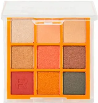 Makeup Revolution Neon - Paletă de farduri Orange Blaze, 9 culori