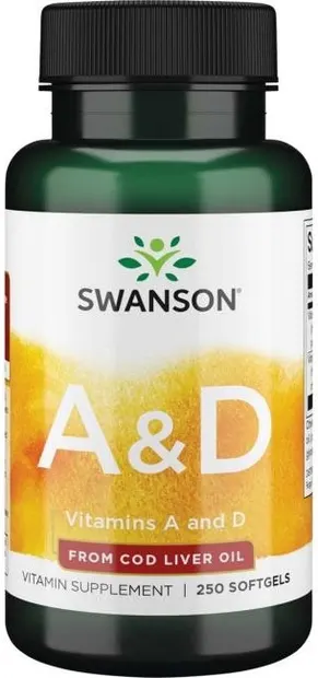 Vitamins A & D, 250 capsule moi, Swanson