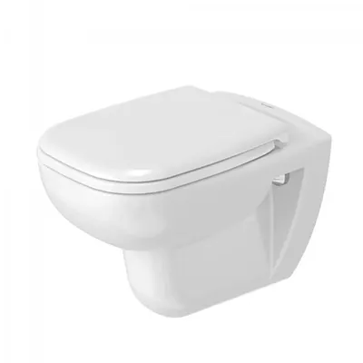 Vas WC Duravit D-Code 45700900A1, suspendat, Rimless, capac SoftClose, Alb