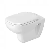 Vas WC Duravit D-Code 45700900A1, suspendat, Rimless, capac SoftClose, Alb