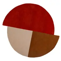 Covor cărămiziu țesut manual, rotund, din lână ø 150 cm Mia Segment – Flair Rugs