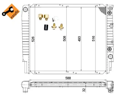 Radiator apa racire motor (transmisie automata) VOLVO 940, 940 II, 960, 960 II, S90, V90 2.3 2.5 2.9 intre 1990-1998
