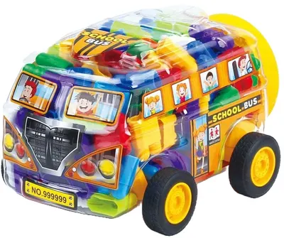 Constructor în cutie Raya Toys - Autobuz, 140 de piese