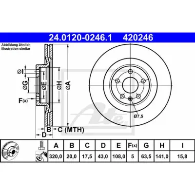 Disc frana ATE 24.0120-0246.1