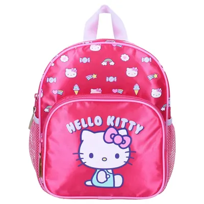Rucsac, 29x23x10 cm, cu doua compartimente, buzunare laterale, Hello Kitty