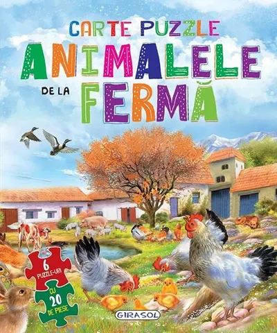 Carte puzzle. Animalele de la fermă - Hardcover - ***