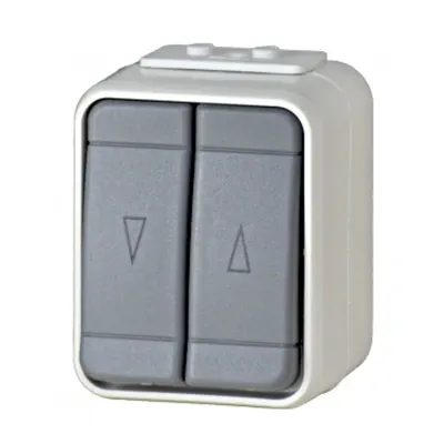 Buton comanda jaluzele IP44, gri/gri
