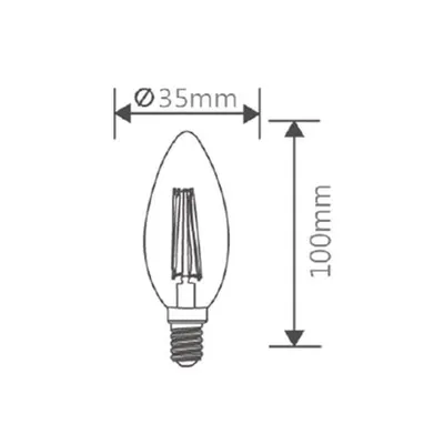 Sursa de iluminat, bec FILAMENT CANDLE C35 4W E14 ADVANCE 6500K