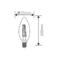 Sursa de iluminat, bec FILAMENT CANDLE C35 4W E14 ADVANCE 6500K