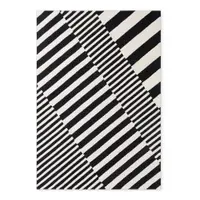 Covor alb-negru țesut manual din lână 160x230 cm Stryve Flux – Elle Decoration