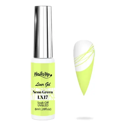 Gel NAILSUP Liner LX17 Neon Yellow 8ml pentru Pictură, Nail Art și Linii Fine