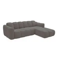 Colțar gri extensibil cu tapițerie din chenille (cu colț pe partea dreaptă) Michell – Miuform