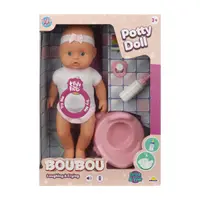 Papusa bebelus cu olita, Dollz n More, Boubou, 30 cm, Roz