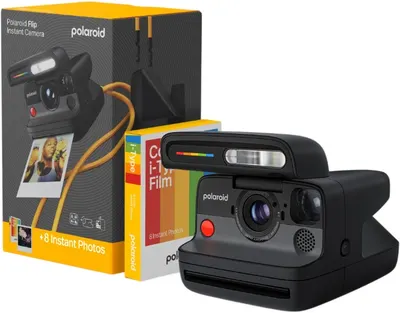 Aparat instantaneu Polaroid - Flip Black + Color Film, 8 poze
