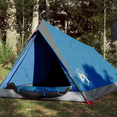 vidaXL Cort camping pentru 2 persoane, albastru, impermeabil