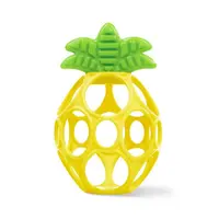 Jucarie pentru dentitie, Oball, Hold My Own Pineapple, Model 2 in 1, Pentru apucare si gingii, Textura pentru calmarea gingiilor, Fara BPA, 0-6 luni, Multicolor