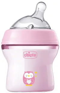 Biberon Chicco Natural Feeling - Cu suzetă din silicon, 150 ml, pentru fete, sortiment