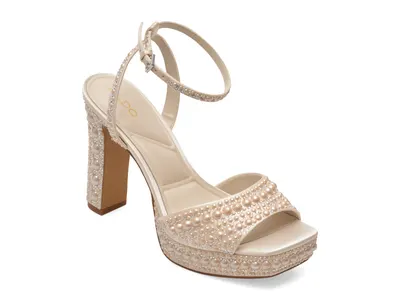 Sandale elegante ALDO albe, CHICGLEAM 110, din material textil