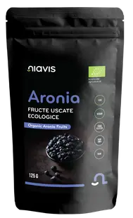 Fructe uscate raw ecologice Aronia, 125g, Niavis