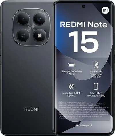 Smartphone Xiaomi - Redmi Note 15, 6.77'', 8GB/256GB, Black