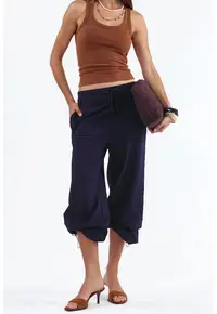 Pantaloni de trening - croiala dreapta - elasticitate - Albastru marin - amestec de bumbac