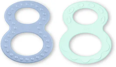 NUK Teether Set - Albastru și verde, 2 bucăți