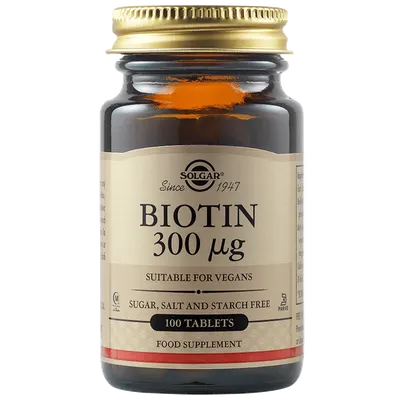 Biotin 300mcg, 100 tablete, Solgar
