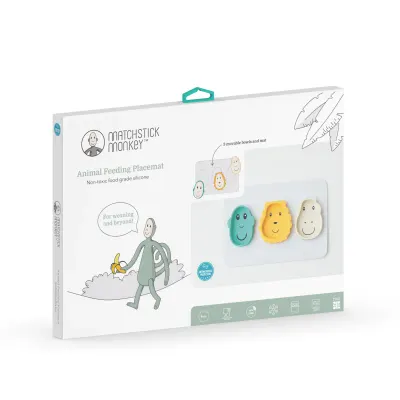 Matchstick Monkey Animal Snack Mat serviciu de masă pentru copii pentru copii Monkey, Lion & Giraffe 3 buc