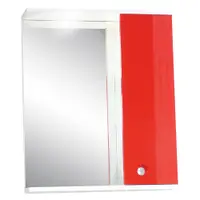 Oglinda baie cu dulap polita si decupaj pentru spot Selena 55x67 cm rosu