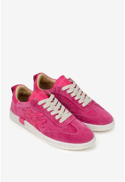 Pantofi dama fuchsia din piele intoarsa