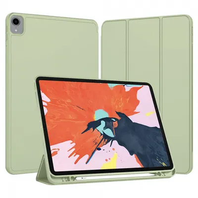 Husa pentru Apple iPad Pro 12.9 (2022) / Pro 12.9 (2021) / Pro 12.9 (2020) / Pro 12.9 (2018), Techsuit, Flex Trifold, Verde Matcha