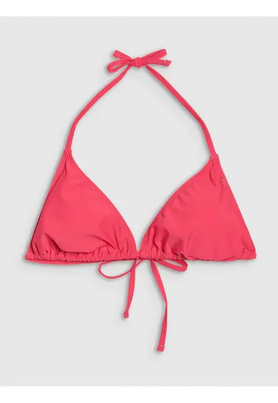 Top bikini roz - elastic - cupe triunghiulare - sintetic