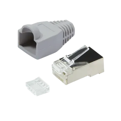 Conector RJ45 pt flex Cat.6 ecranat incl. manson gr, 100 buc