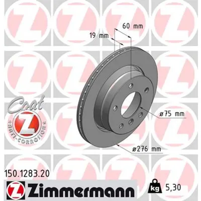 Disc frana ZIMMERMANN 150.1283.20