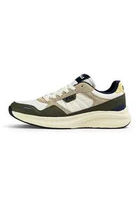 Pantofi sport cu garnituri de piele intoarsa Skyleap - Alb/Maro nisip/Kaki inchis/Bleumarin