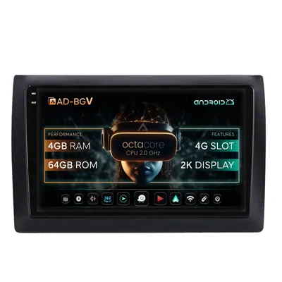 Navigatie 2K Fiat Stilo Android OS, V-Octacore 4GB RAM + 64GB ROM, 9.5 Inch - AD-BGV90042K+AD-BGRKIT356V2