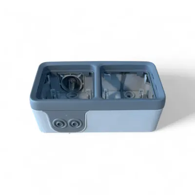 Doza aparenta Legrand Plexo, IP55, 2 module orizontale, presetupe cu membrana, gri