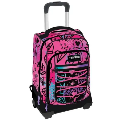 Ghiozdan troller, 51x35x27cm, 4 compartimente, RockNLove, Mitama