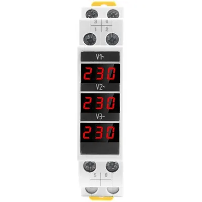 Voltmetru Sinotimer, trifazic masoara voltajul AC 80-500V, SDM010