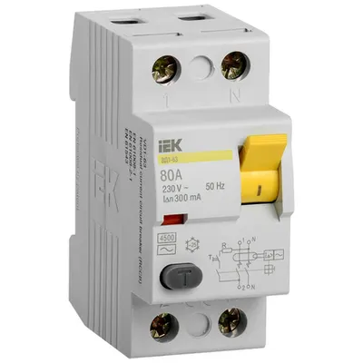 Bipolara cu protectie diferentiala RCCB VD1-63 2P 80A 300mA